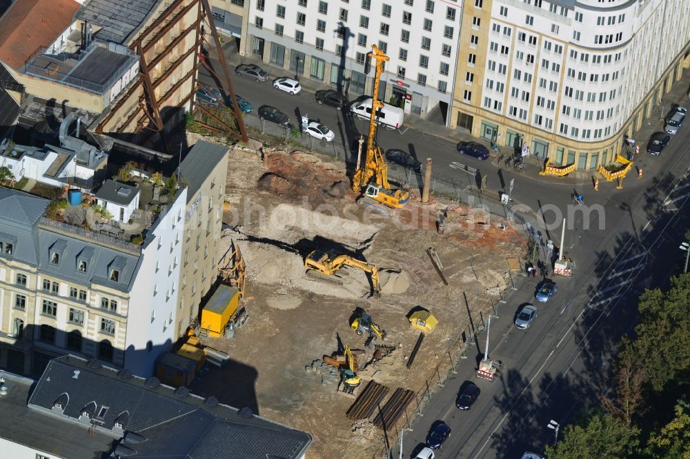 Aerial image Leipzig - View of the new construction of the headquarters of the company Unister in Leipzig in the state Saxony