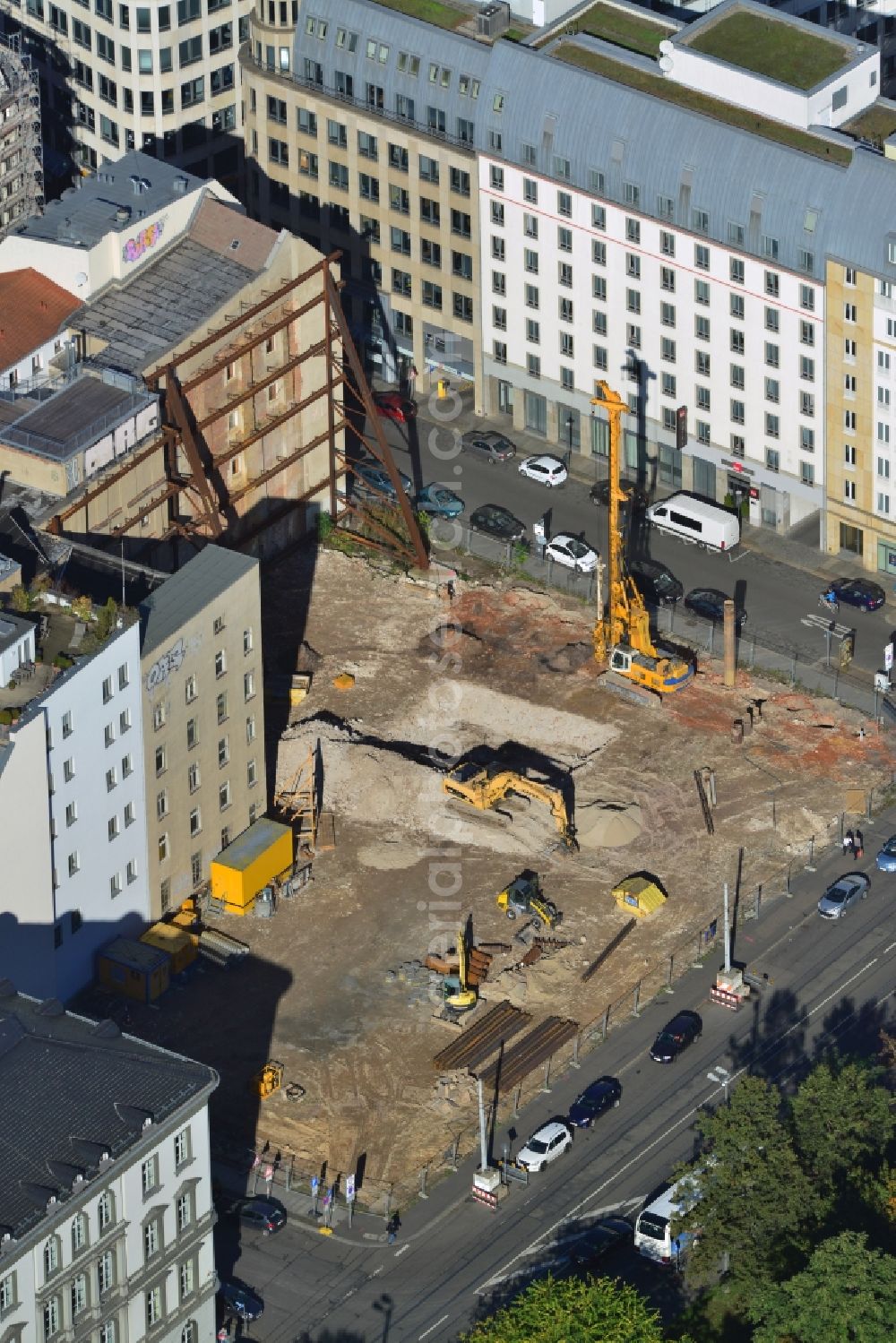 Aerial photograph Leipzig - View of the new construction of the headquarters of the company Unister in Leipzig in the state Saxony