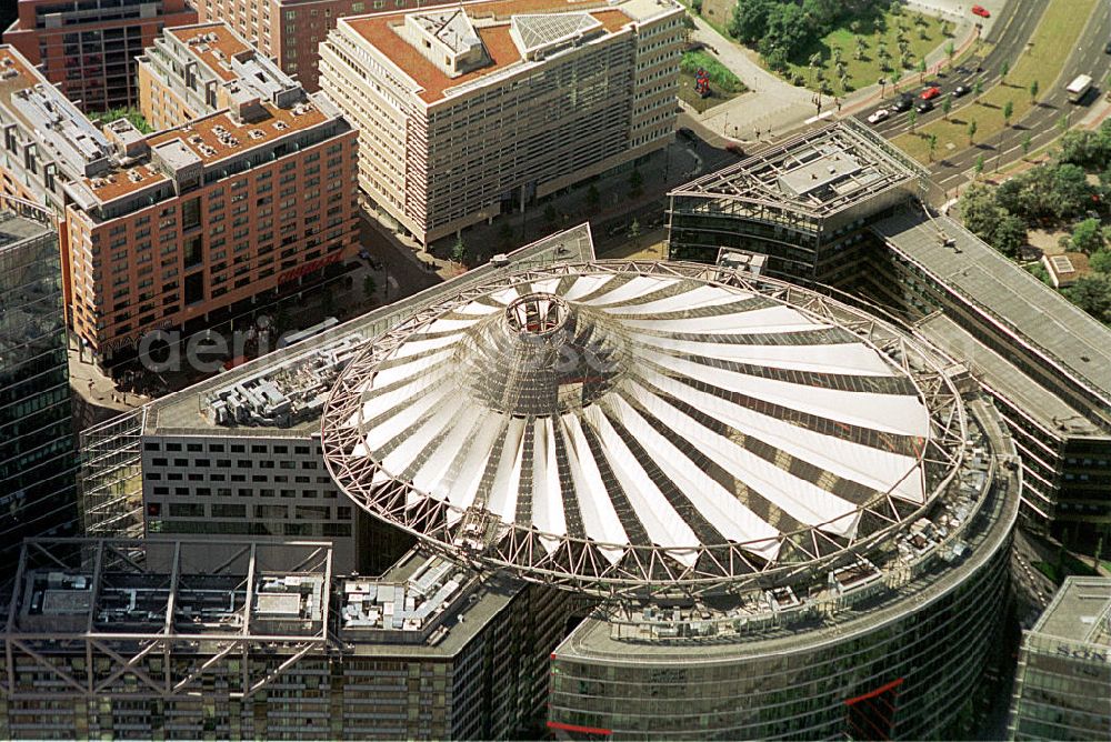 Berlin Mitte from above - Office buildings and commercials at the Potsdam Square in the borough Mitte