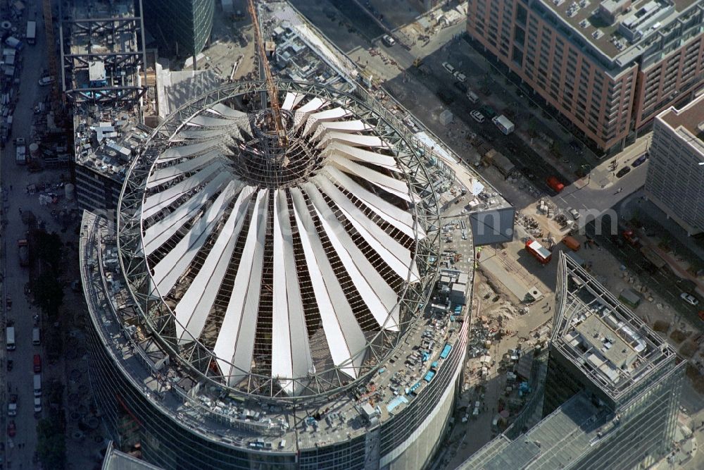 Berlin from the bird's eye view: Office buildings and commercials at the Potsdam Square in the borough Mitte