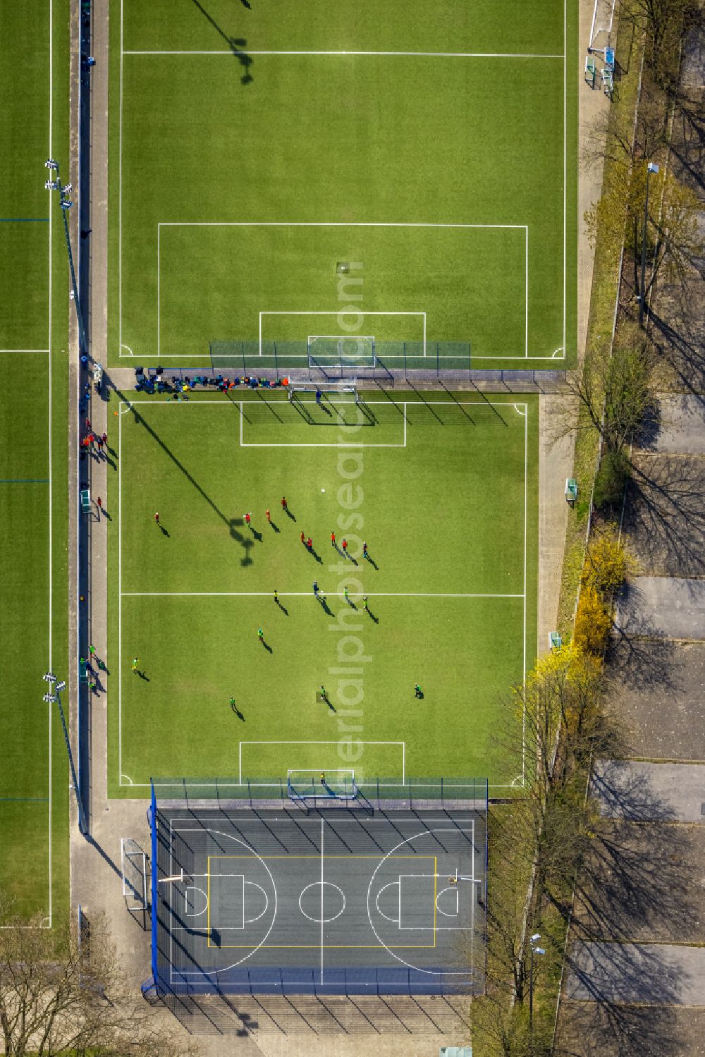 Dortmund from above - Construction of new Ensemble of sports grounds of TSC Eintracht Dortmund on Victor-Toyka-Strasse in Dortmund in the state North Rhine-Westphalia, Germany