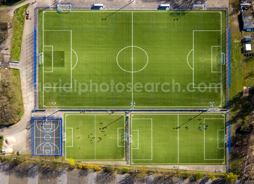 Aerial image Dortmund - Construction of new Ensemble of sports grounds of TSC Eintracht Dortmund on Victor-Toyka-Strasse in Dortmund in the state North Rhine-Westphalia, Germany