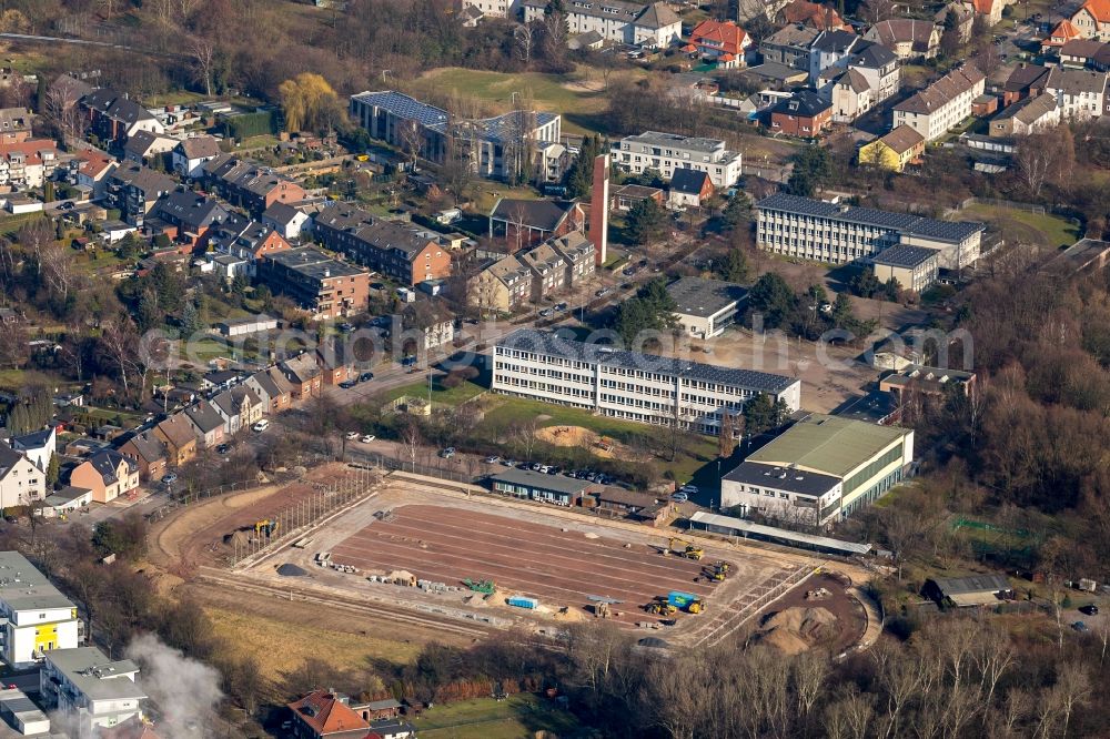 Aerial image Bottrop - Construction of new Ensemble of sports grounds on Welheimer Strasse in Bottrop in the state North Rhine-Westphalia, Germany