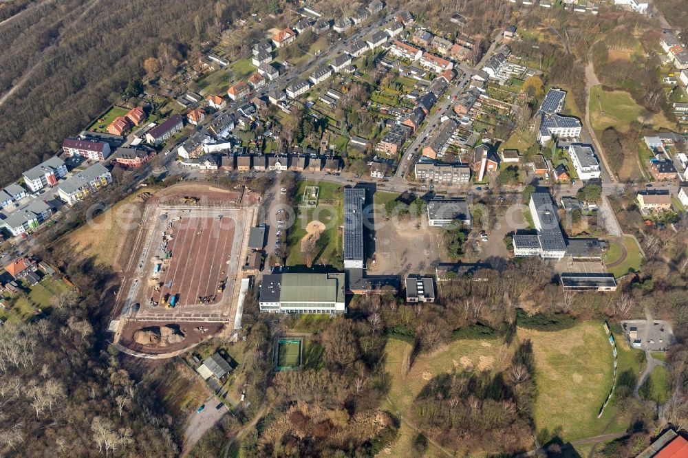 Aerial photograph Bottrop - Construction of new Ensemble of sports grounds on Welheimer Strasse in Bottrop in the state North Rhine-Westphalia, Germany