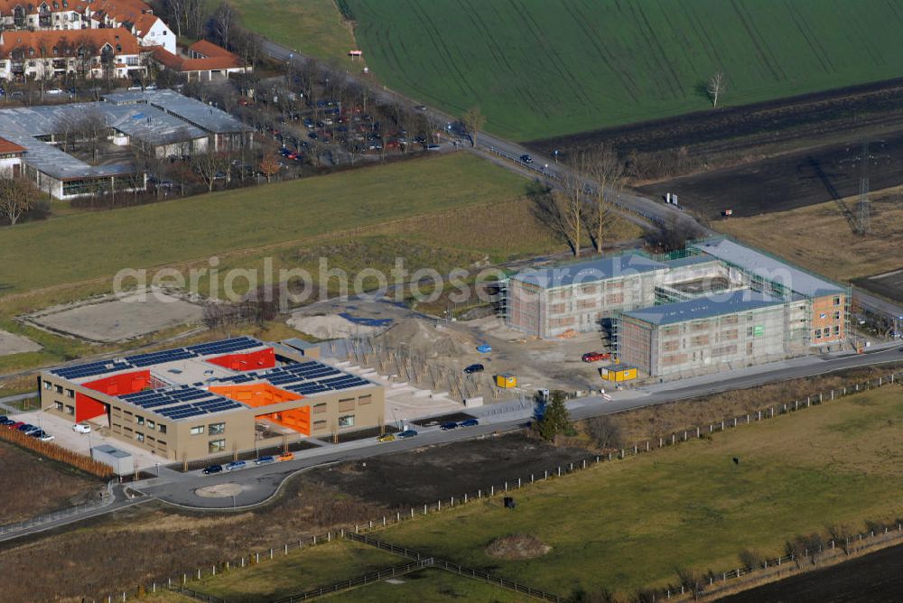 Aerial image Dachau - Blick auf die Baustelle eines Neubau an der Theodor-Heuss-Straße in Dachau. Dachau ist eine Große Kreisstadt im gleichnamigen oberbayerischen Landkreis und liegt nordwestlich von München. Mit gut 40.000 Einwohnern ist sie nach Freising die zweitgrößte Stadt im Münchener Umland.