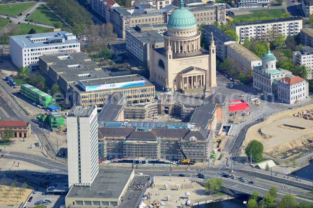 Aerial image Potsdam - View of new construction of the parliament in Potsdam in Brandenburg