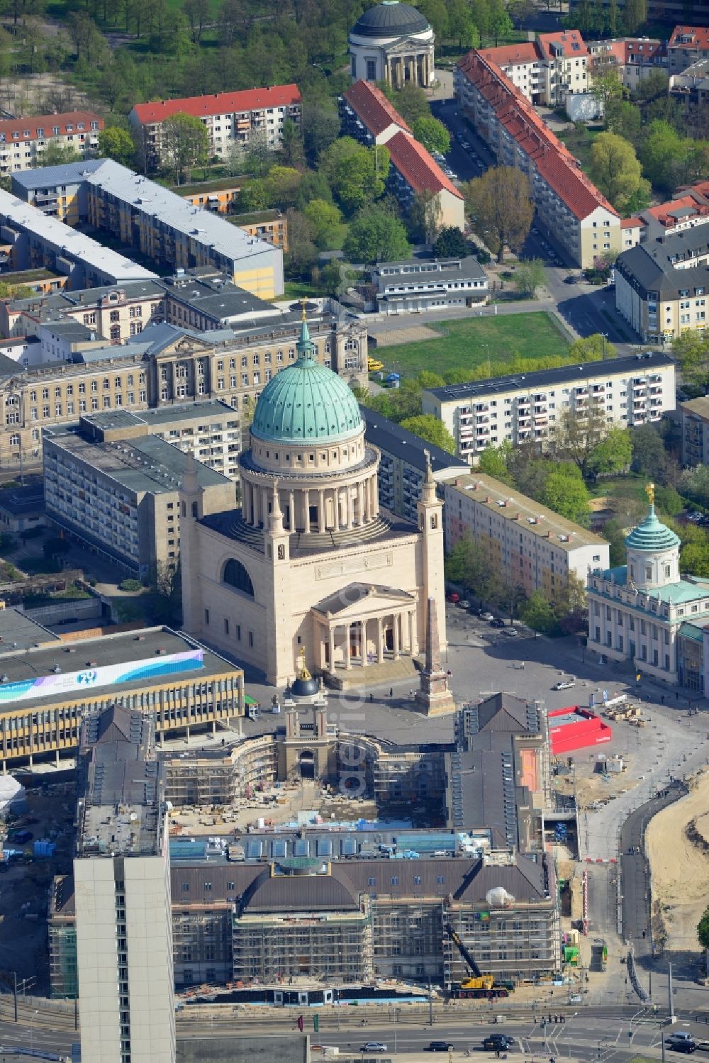 Potsdam from the bird's eye view: View of new construction of the parliament in Potsdam in Brandenburg