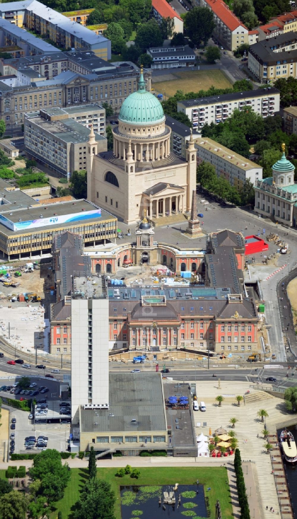 Potsdam from the bird's eye view: View of new construction of the parliament in Potsdam in Brandenburg