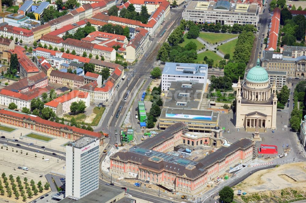 Potsdam from the bird's eye view: View of new construction of the parliament in Potsdam in Brandenburg