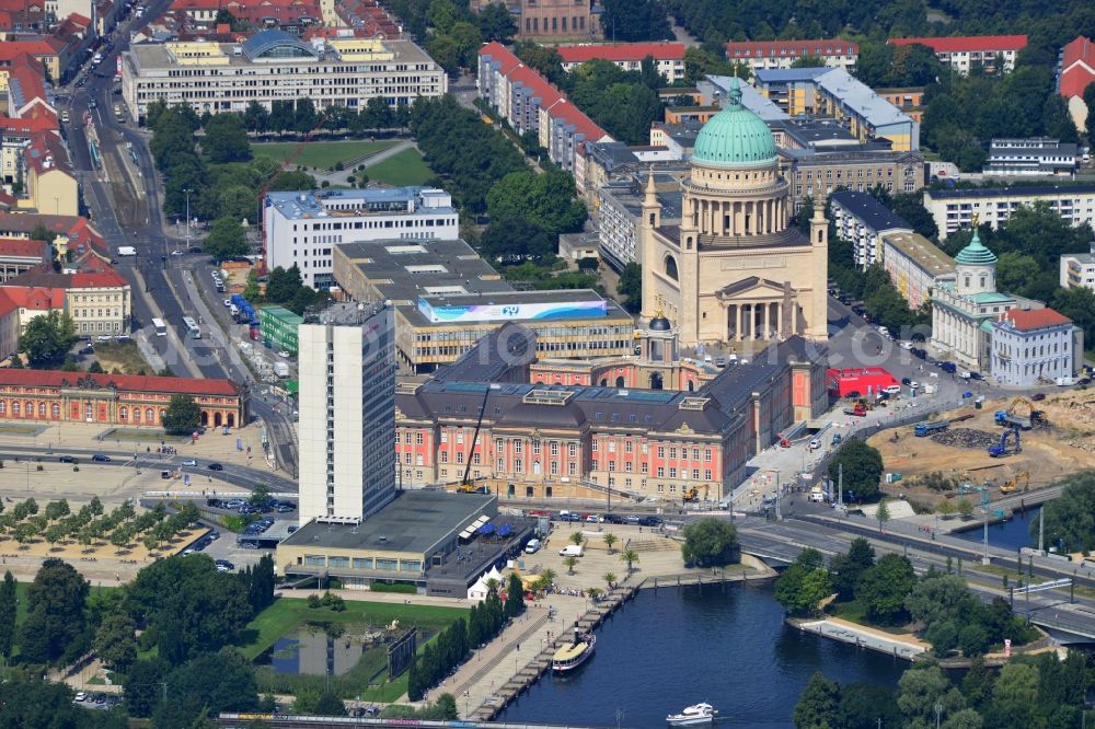 Potsdam from above - View of new construction of the parliament in Potsdam in Brandenburg