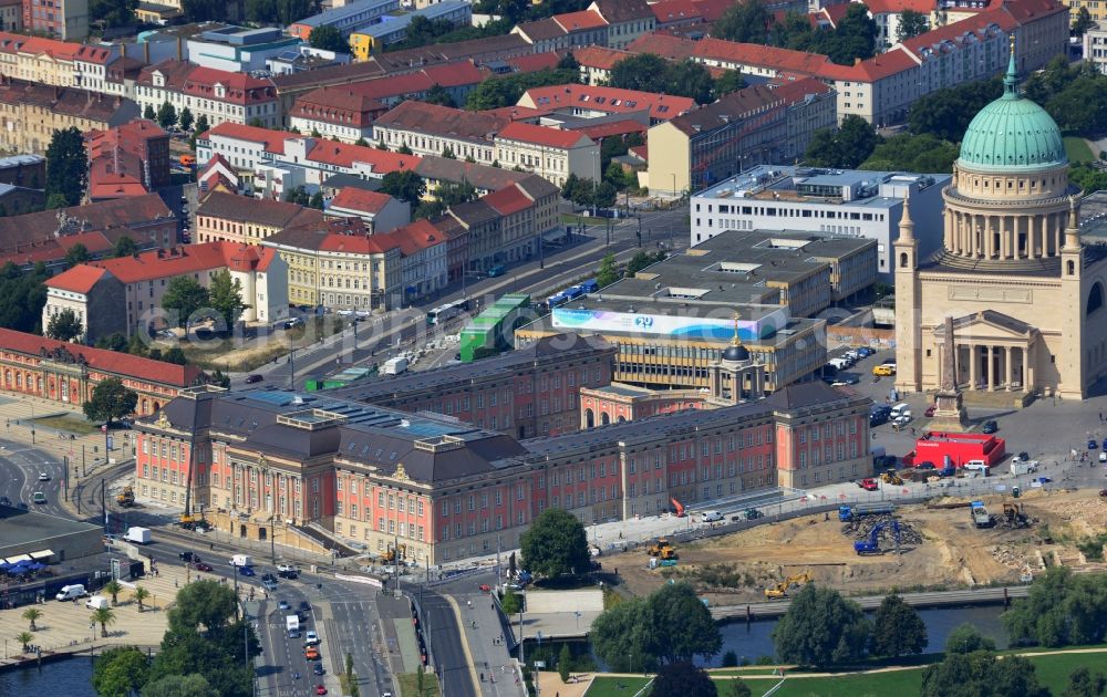 Aerial image Potsdam - View of new construction of the parliament in Potsdam in Brandenburg