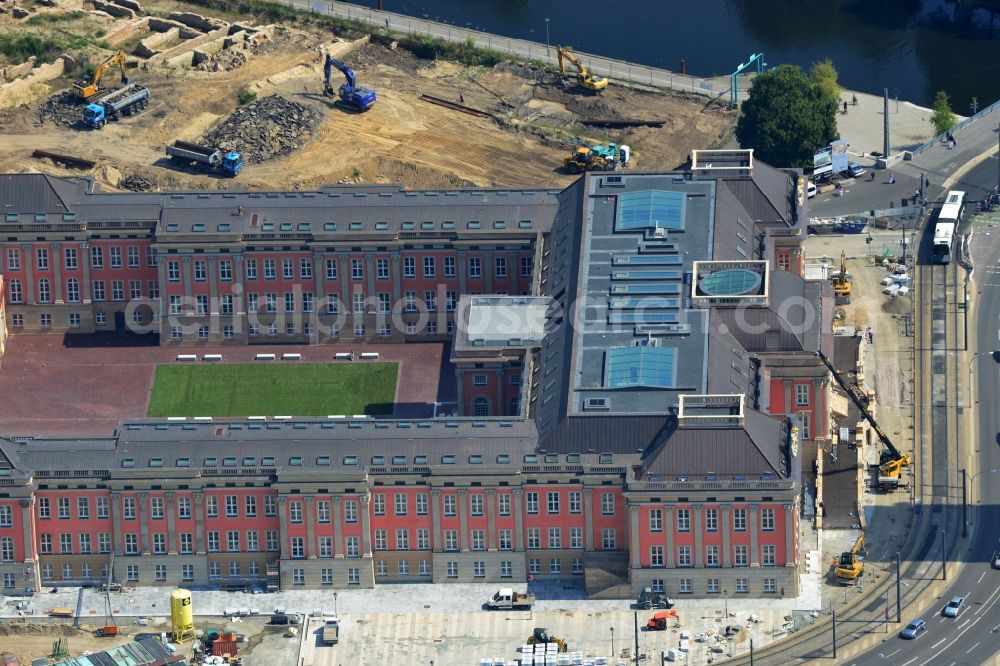 Aerial photograph Potsdam - View of new construction of the parliament in Potsdam in Brandenburg