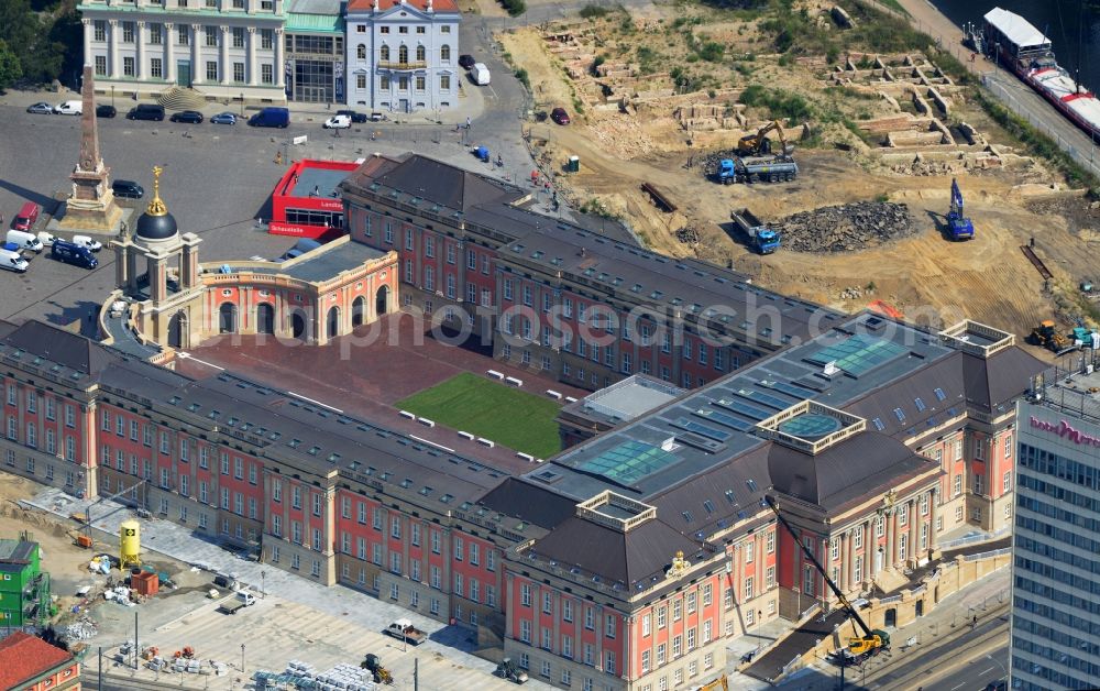 Potsdam from the bird's eye view: View of new construction of the parliament in Potsdam in Brandenburg