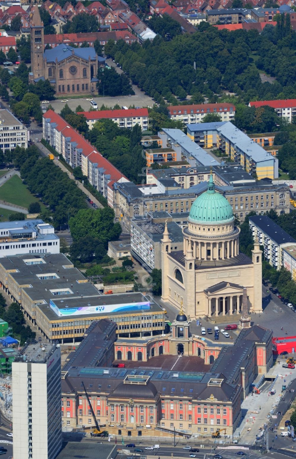 Potsdam from the bird's eye view: View of new construction of the parliament in Potsdam in Brandenburg