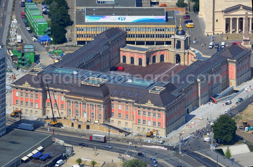 Aerial photograph Potsdam - View of new construction of the parliament in Potsdam in Brandenburg