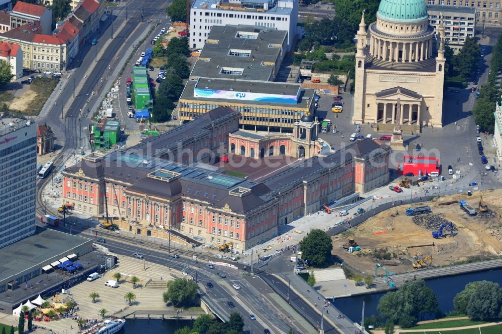 Potsdam from above - View of new construction of the parliament in Potsdam in Brandenburg