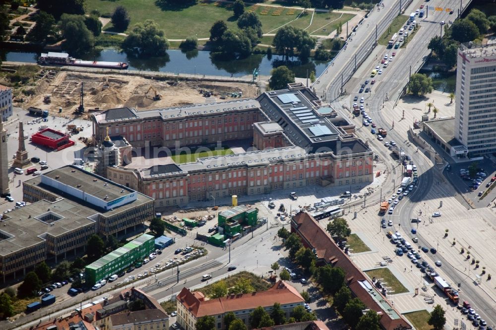 Aerial image Potsdam - View of new construction of the parliament in Potsdam in Brandenburg