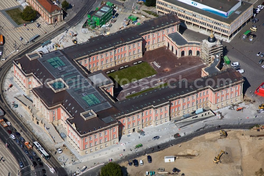 Aerial photograph Potsdam - View of new construction of the parliament in Potsdam in Brandenburg