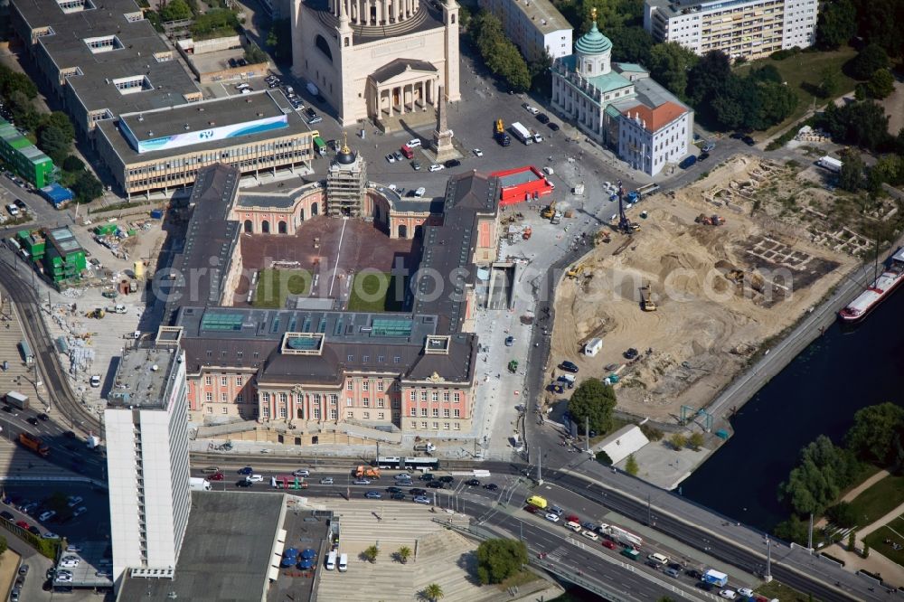 Potsdam from the bird's eye view: View of new construction of the parliament in Potsdam in Brandenburg
