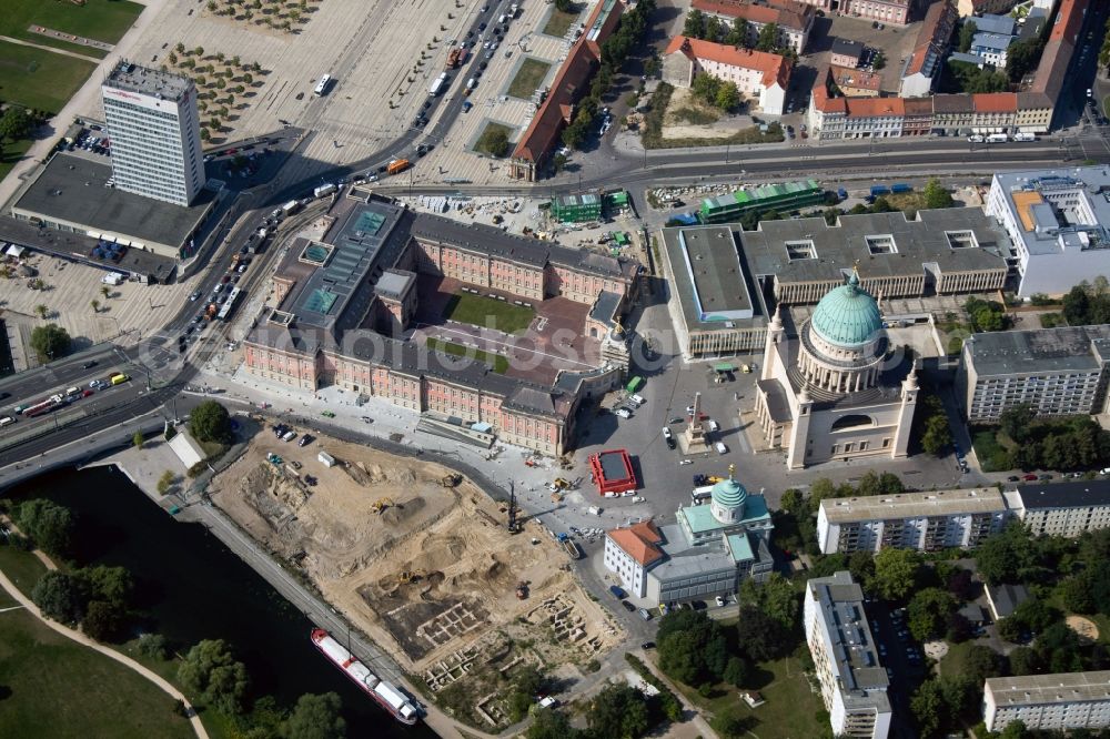 Aerial photograph Potsdam - View of new construction of the parliament in Potsdam in Brandenburg