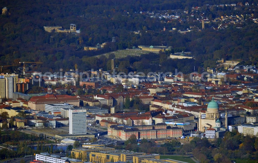 Potsdam from above - View of new construction of the parliament in Potsdam in Brandenburg