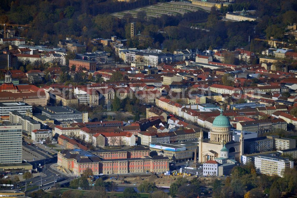 Aerial image Potsdam - View of new construction of the parliament in Potsdam in Brandenburg