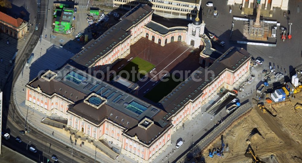 Aerial image Potsdam - View of new construction of the parliament in Potsdam in Brandenburg