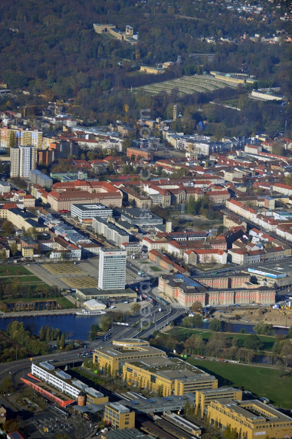 Potsdam from the bird's eye view: View of new construction of the parliament in Potsdam in Brandenburg