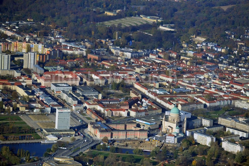 Aerial image Potsdam - View of new construction of the parliament in Potsdam in Brandenburg