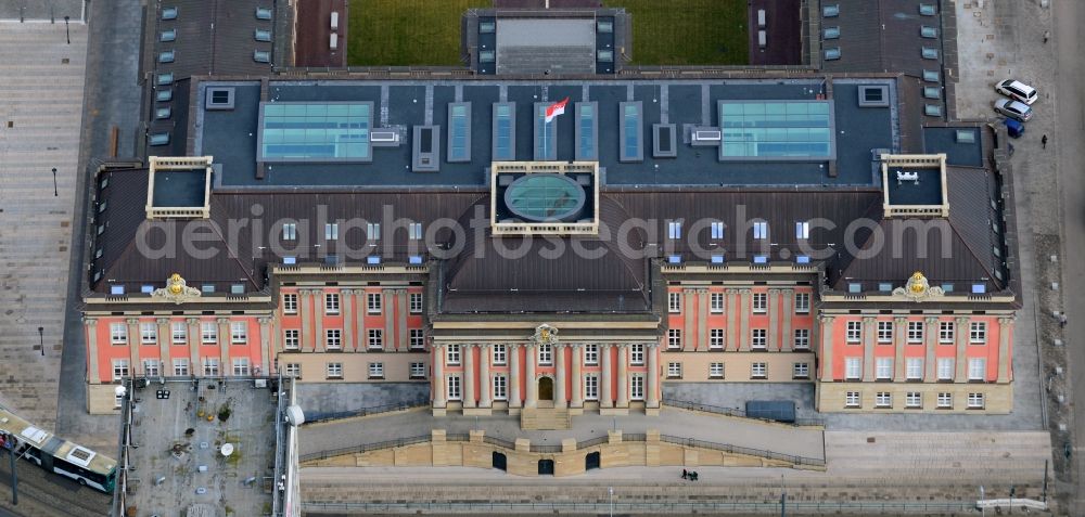 Potsdam from the bird's eye view: View of new construction of the parliament in Potsdam in Brandenburg