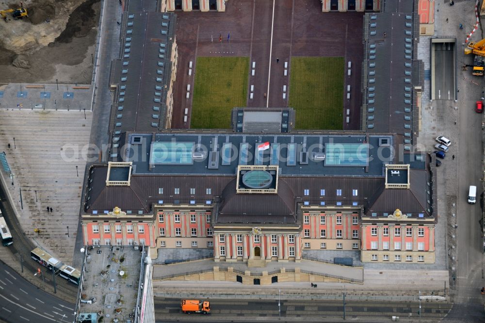 Aerial image Potsdam - View of new construction of the parliament in Potsdam in Brandenburg