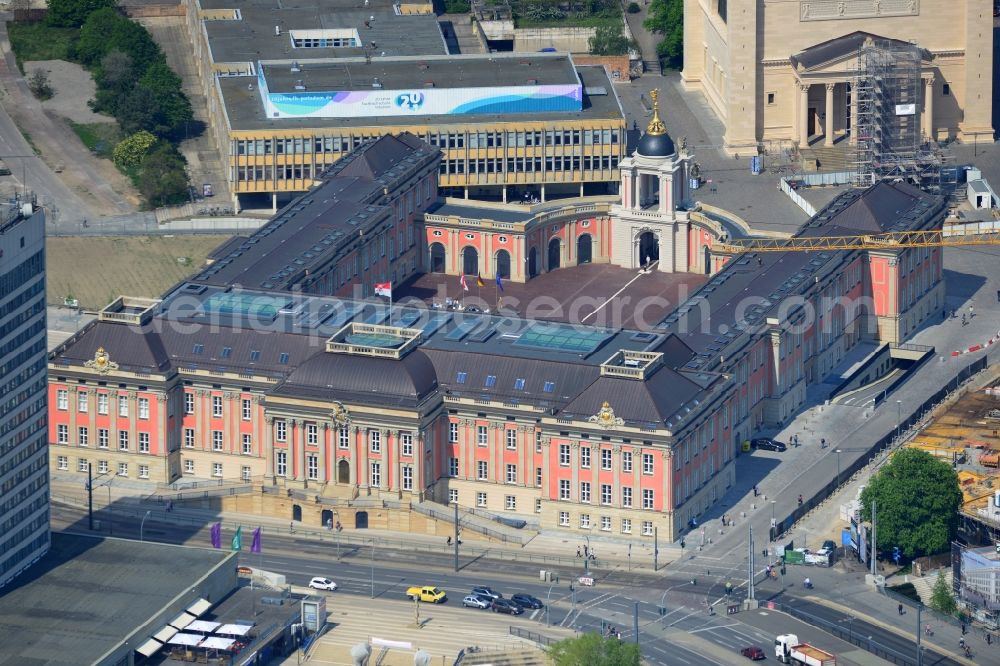 Potsdam from above - View of new construction of the parliament in Potsdam in Brandenburg