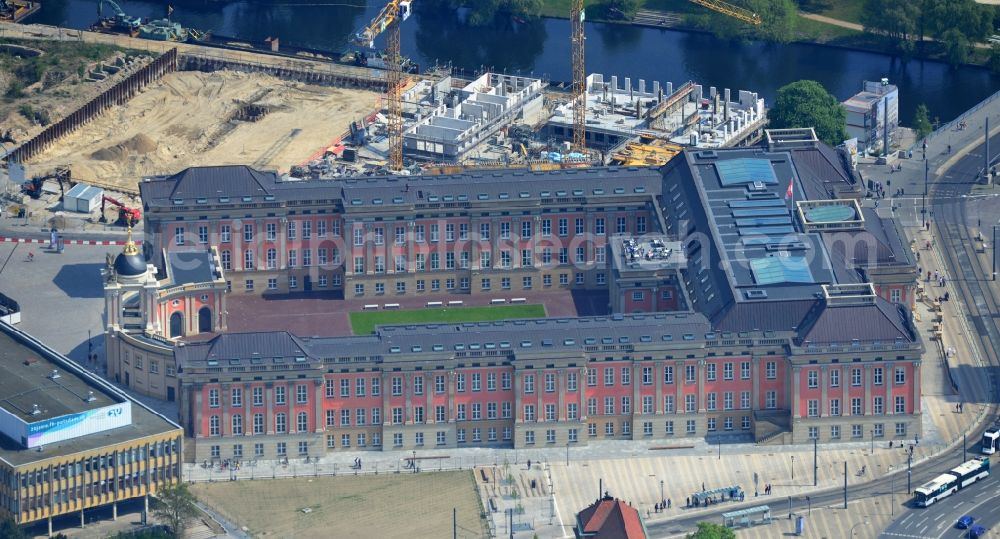 Potsdam from the bird's eye view: View of new construction of the parliament in Potsdam in Brandenburg