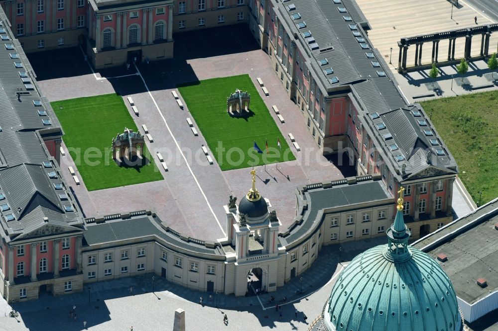 Potsdam from above - View of new construction of the parliament in Potsdam in Brandenburg