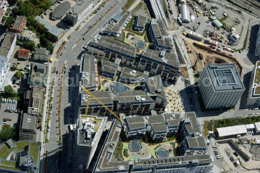 Aerial image Stuttgart - Construction of the new district center and shopping mall Milaneo in the European district of Stuttgart in Baden-Wuerttemberg BW