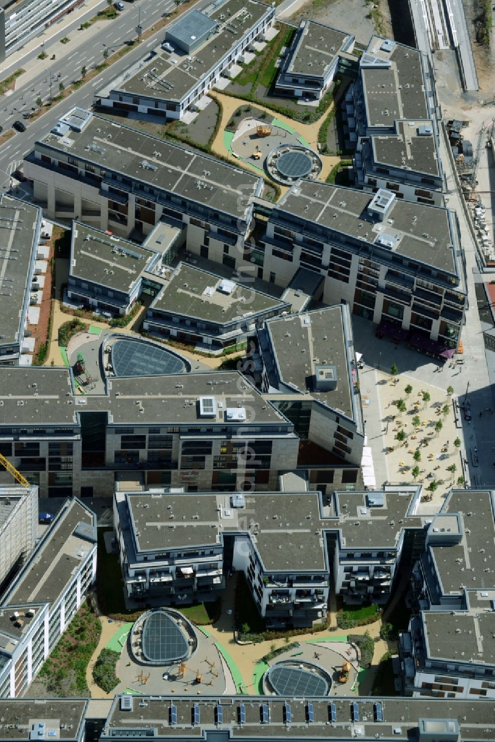 Aerial photograph Stuttgart - Construction of the new district center and shopping mall Milaneo in the European district of Stuttgart in Baden-Wuerttemberg BW