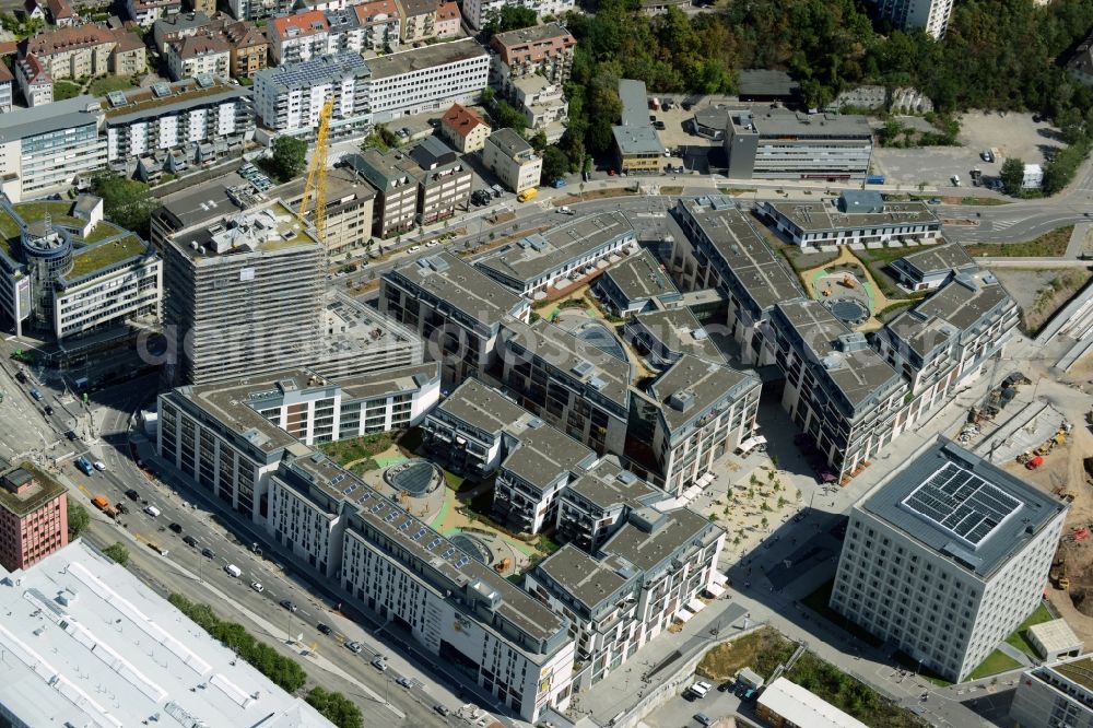 Aerial image Stuttgart - Construction of the new district center and shopping mall Milaneo in the European district of Stuttgart in Baden-Wuerttemberg BW