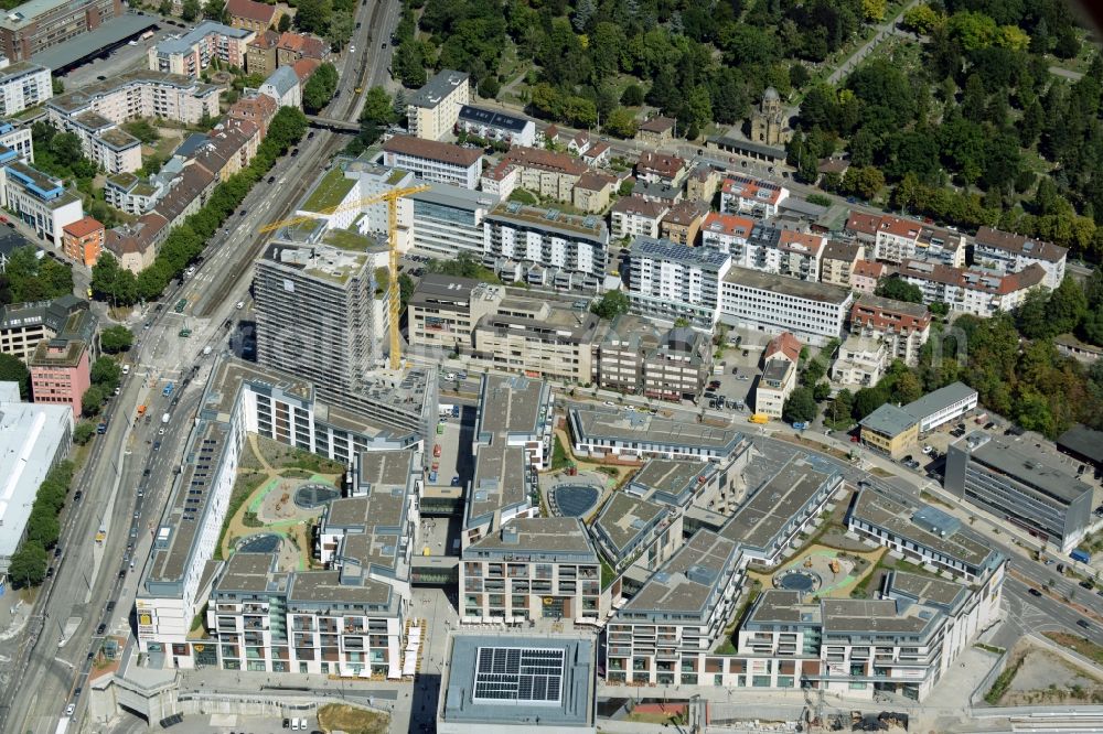 Aerial photograph Stuttgart - Construction of the new district center and shopping mall Milaneo in the European district of Stuttgart in Baden-Wuerttemberg BW