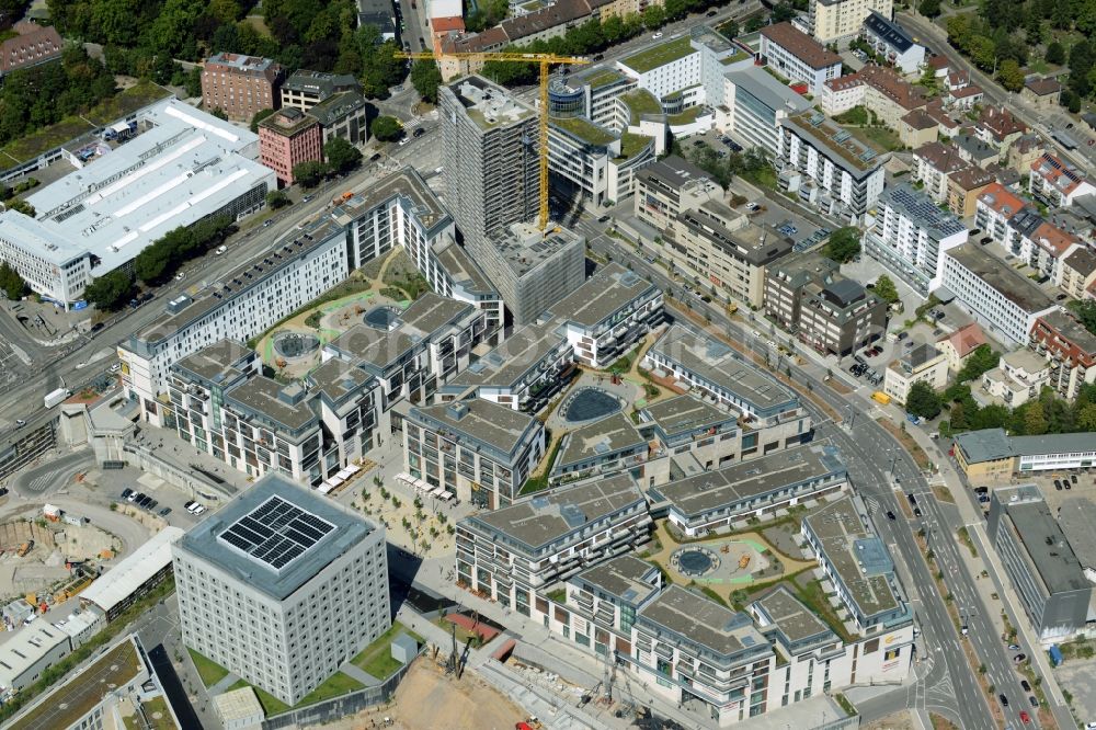 Stuttgart from the bird's eye view: Construction of the new district center and shopping mall Milaneo in the European district of Stuttgart in Baden-Wuerttemberg BW