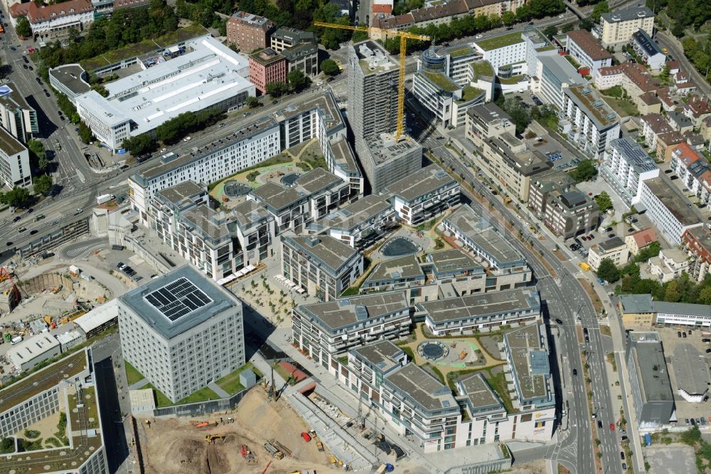 Aerial image Stuttgart - Construction of the new district center and shopping mall Milaneo in the European district of Stuttgart in Baden-Wuerttemberg BW