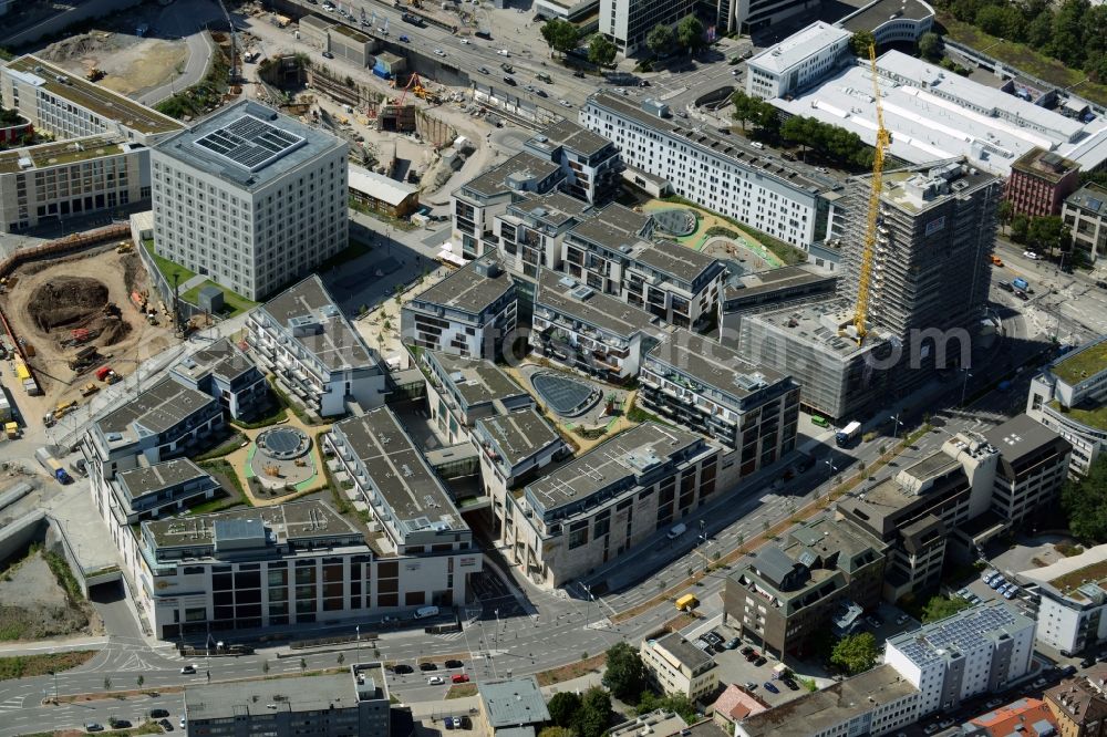 Aerial image Stuttgart - Construction of the new district center and shopping mall Milaneo in the European district of Stuttgart in Baden-Wuerttemberg BW