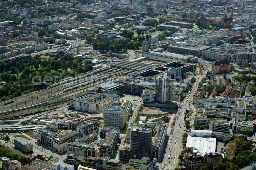 Aerial image Stuttgart - Construction of the new district center and shopping mall Milaneo in the European district of Stuttgart in Baden-Wuerttemberg BW