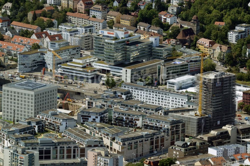 Aerial photograph Stuttgart - Construction of the new district center and shopping mall Milaneo in the European district of Stuttgart in Baden-Wuerttemberg BW