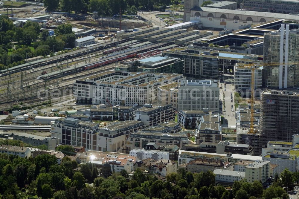 Stuttgart from the bird's eye view: Construction of the new district center and shopping mall Milaneo in the European district of Stuttgart in Baden-Wuerttemberg BW