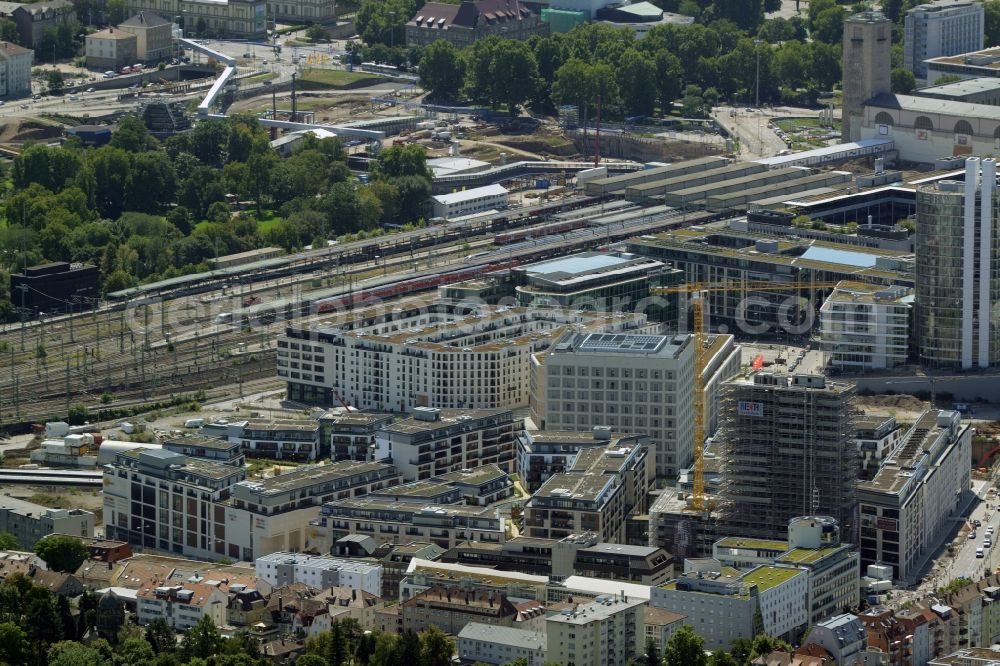 Aerial image Stuttgart - Construction of the new district center and shopping mall Milaneo in the European district of Stuttgart in Baden-Wuerttemberg BW