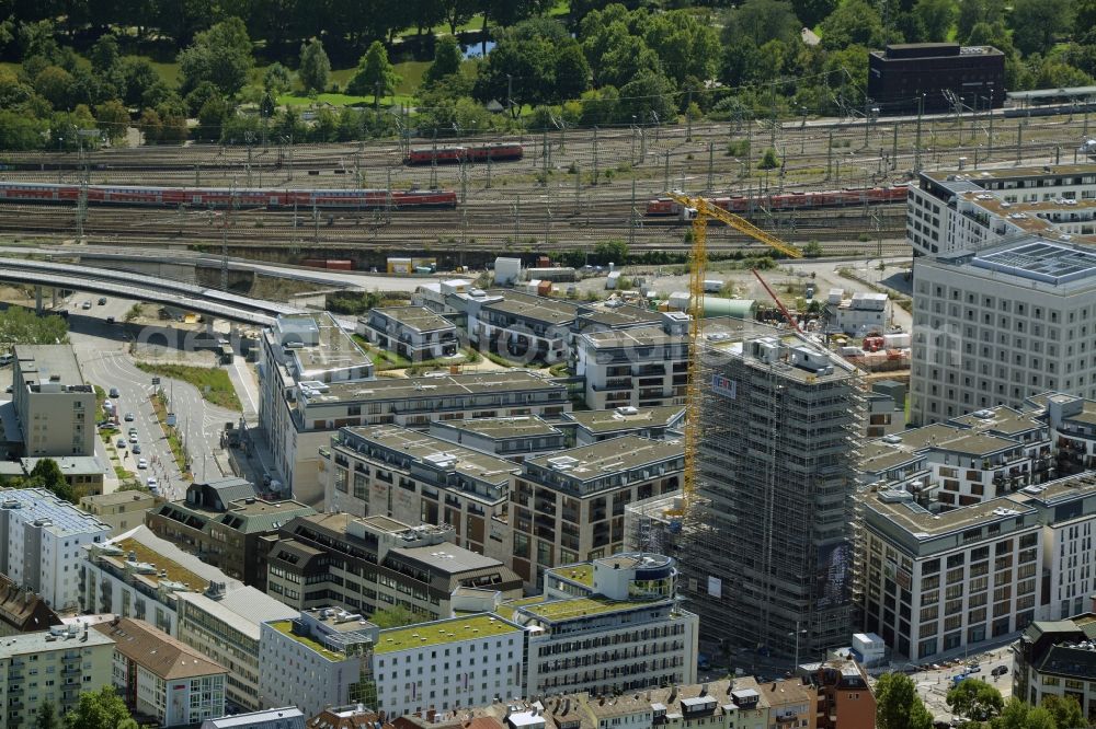 Aerial photograph Stuttgart - Construction of the new district center and shopping mall Milaneo in the European district of Stuttgart in Baden-Wuerttemberg BW