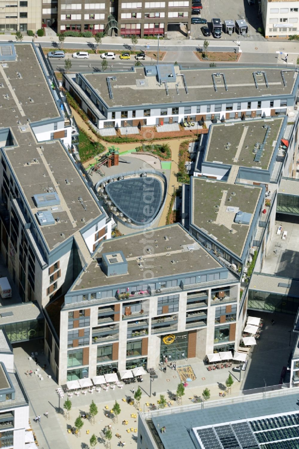 Aerial photograph Stuttgart - Construction of the new district center and shopping mall Milaneo in the European district of Stuttgart in Baden-Wuerttemberg BW