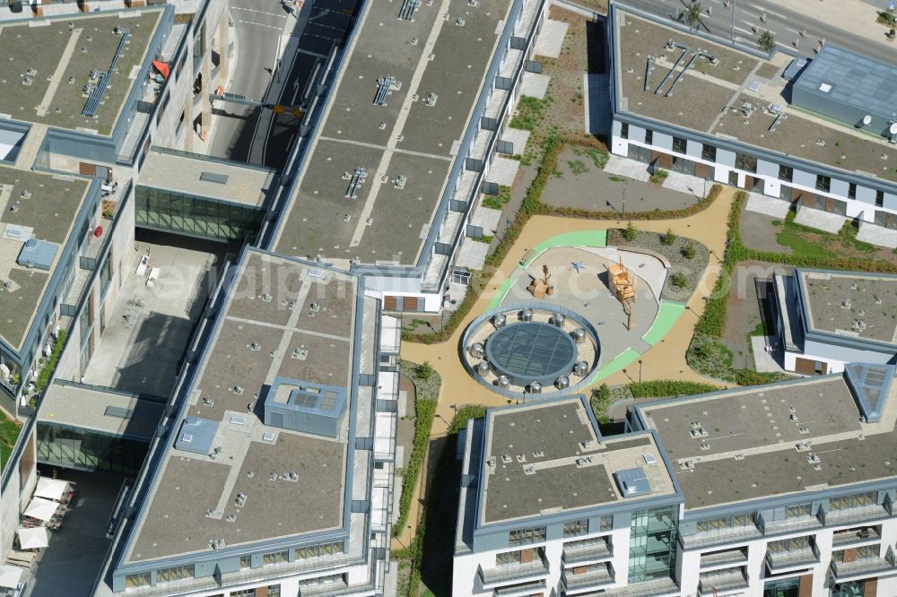 Stuttgart from above - Construction of the new district center and shopping mall Milaneo in the European district of Stuttgart in Baden-Wuerttemberg BW