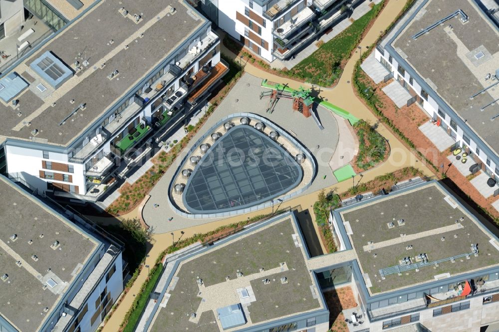 Stuttgart from the bird's eye view: Construction of the new district center and shopping mall Milaneo in the European district of Stuttgart in Baden-Wuerttemberg BW