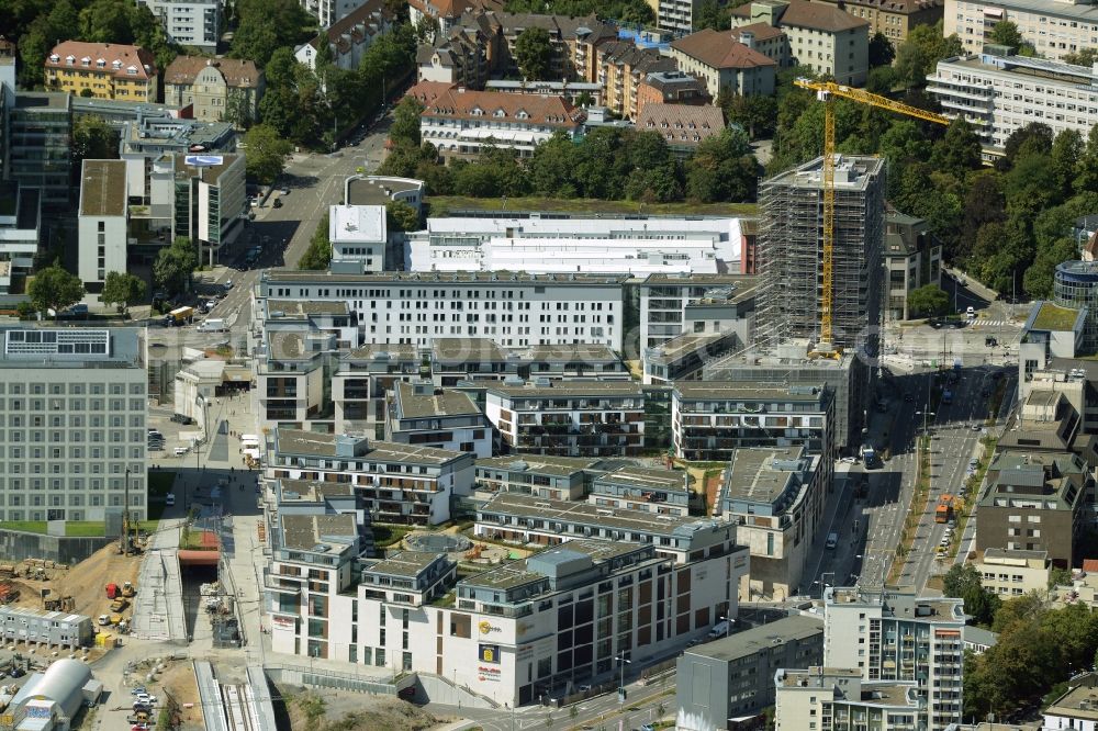 Aerial image Stuttgart - Construction of the new district center and shopping mall Milaneo in the European district of Stuttgart in Baden-Wuerttemberg BW